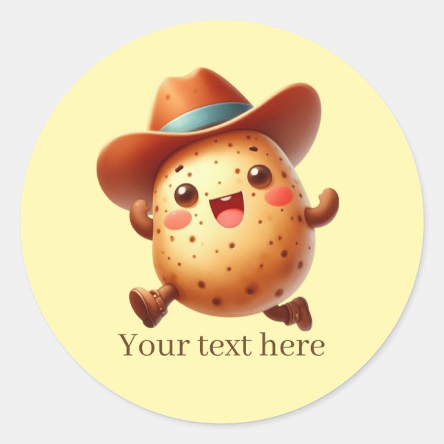 Fun potato Farmers customizable  Classic Round Sticker (Front)