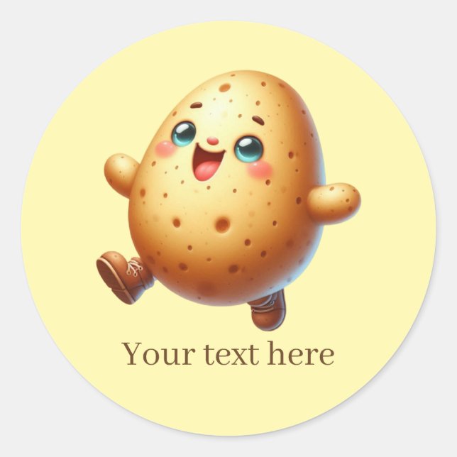 Fun potato Farmers customizable Classic Round Sticker (Front)