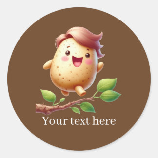 Fun potato Farmers customizable  Classic Round Sticker