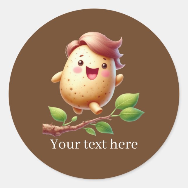 Fun potato Farmers customizable  Classic Round Sticker (Front)