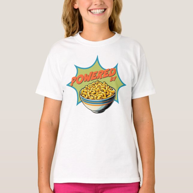 Fun Powered by Mac and Cheese T-shirt (Front)