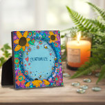 Fun Pretty Floral Bumblebee ONE WORD Custom Plaque<br><div class="desc">Fun Customizable Floral Easel Plaque– pretty, whimsical, and stylish artwork created to inspire and uplift. Colourful, pretty floral design adds some positive vibes to your day. These fun, trendy easel plaques make great inspirational keepsakes for family, friends, coworkers, teachers, etc.. Personalize with a name or monogram or One Word for...</div>