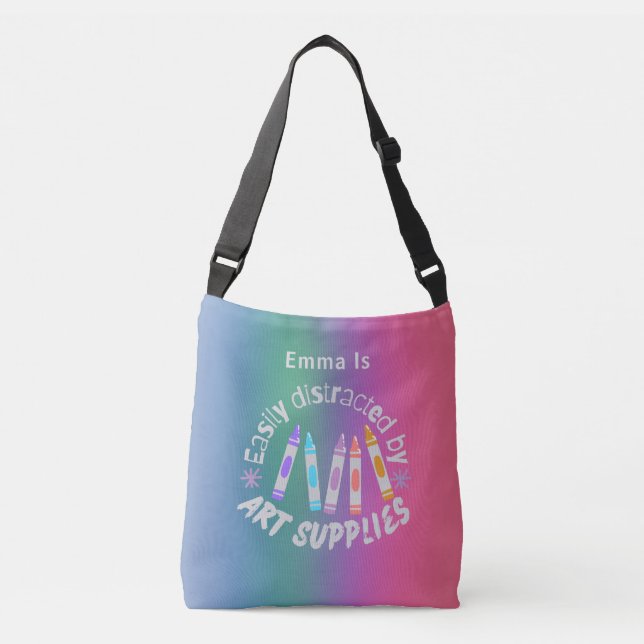 Fun Pretty Modern Gradient Colours Crossbody Bag (Front)