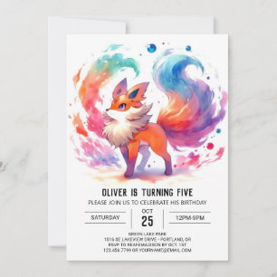Fun Printable Fox Birthday  Invitation