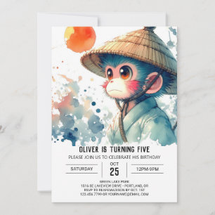 Fun Printable Monkey Birthday Invitation