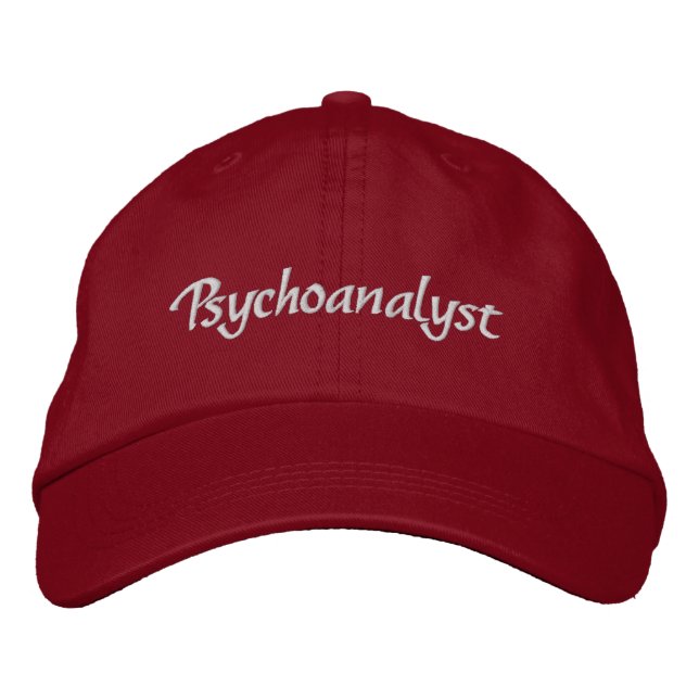 Fun Psychoanalyst Red Embroidered Hat (Front)