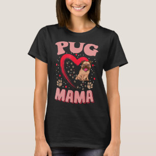 Fun Pug Mama Pet Apparel Dog Pug Mom Present T-Shirt
