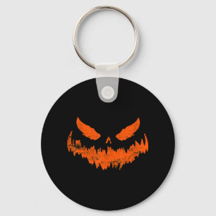 Fun Pumpkin Jack O Lantern Scary Pumpkin Face Hall Keychain