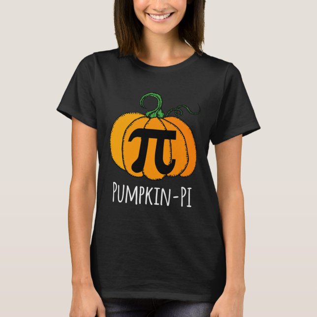 Fun Pumpkin Pi Halloween Costume Math Day Orange  T-Shirt (Front)