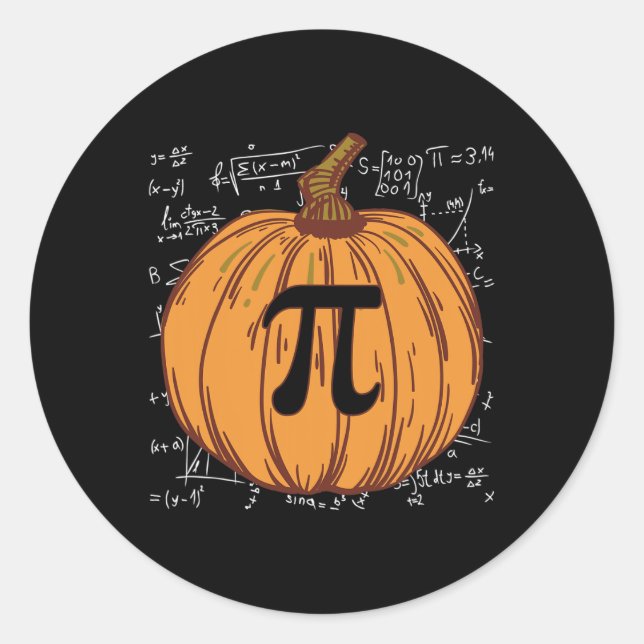 Fun Pumpkin Pie Halloween Fall Thanksgiving Pumpki Classic Round Sticker (Front)