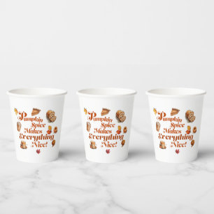 Fun "Pumpkin Spice Makes Everything Nice" Festive Paper Cups