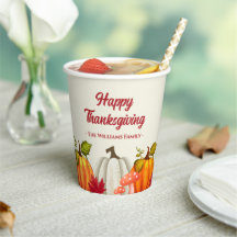 Fun Pumpkin Thanksgiving Paper Cups