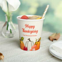 Fun Pumpkin Thanksgiving Paper Cups