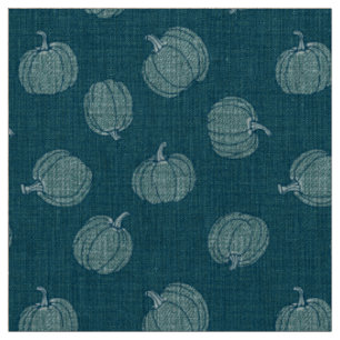 Fun Pumpkins Teal Fabric
