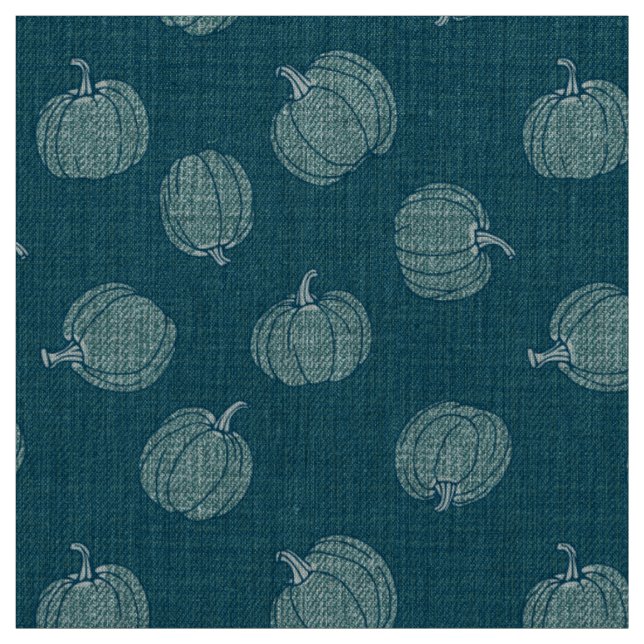 Fun Pumpkins Teal Fabric (Swatch)