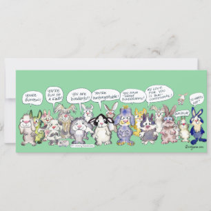 Fun Pun Bunnies Thank You Custom Flat Card