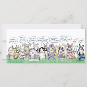 Fun Pun Bunnies Thank You Custom Flat Card