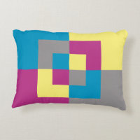 FUN Purple Blue Yellow Grey Puzzle Pattern