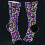 Fun Purple Boyfriend Photo for Girlfriend Socks<br><div class="desc">These fun purple boyfriend photo (for girlfriend) socks feature your own photo in trendy offset pattern and are a cute way for your girlfriend or wife to remember you as she pulls on her socks! This is a great Christmas or birthday gift and your girlfriend or wife will love them...</div>