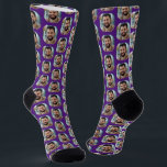 Fun Purple Boyfriend Photo for Girlfriend Socks<br><div class="desc">These fun purple boyfriend photo (for girlfriend) socks feature your own photo in trendy offset pattern and are a cute way for your girlfriend or wife to remember you as she pulls on her socks! This is a great Christmas or birthday gift and your girlfriend or wife will love them...</div>