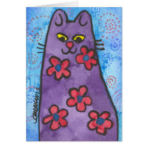 Fun Purple Flowered Cat