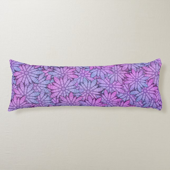 Fun Purple Flowers Body Pillow (Front)
