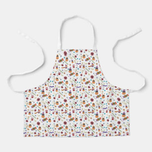 Fun Purple Hat Catoween, Cute Orange Pumpkin Apron