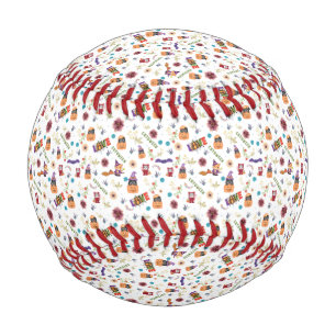 Fun Purple Hat Catoween, Cute Orange Pumpkin Baseball