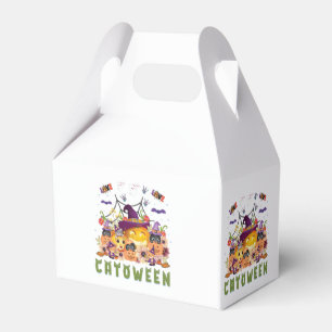 Fun Purple Hat Catoween, Cute Orange Pumpkin Favor Box