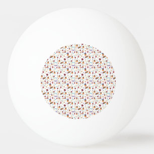 Fun Purple Hat Catoween, Cute Orange Pumpkin Ping Pong Ball