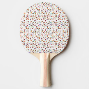Fun Purple Hat Catoween, Cute Orange Pumpkin Ping Pong Paddle
