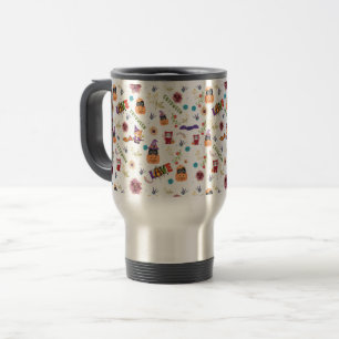 Fun Purple Hat Catoween, Cute Orange Pumpkin Travel Mug