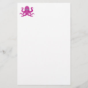 Fun purple octopi stationery