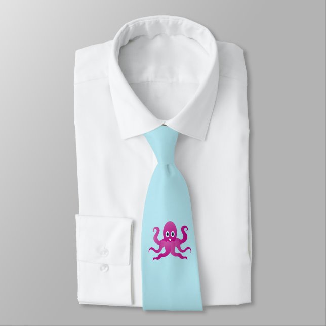 Fun purple octopi tie (Tied)