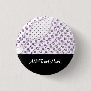 Fun Purple Polka Dot Design 1 Inch Round Button