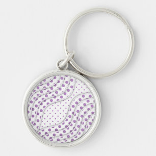 Fun Purple Polka Dot Design Keychain