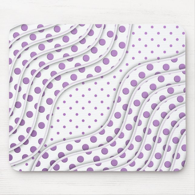 Fun Purple Polka Dot Design Mouse Pad (Front)