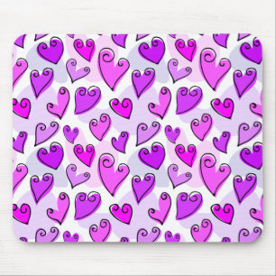 Fun Purple Valentine's hearts mousepad