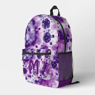 Fun Purple Violet Pink Batik Circles Art Pattern Printed Backpack