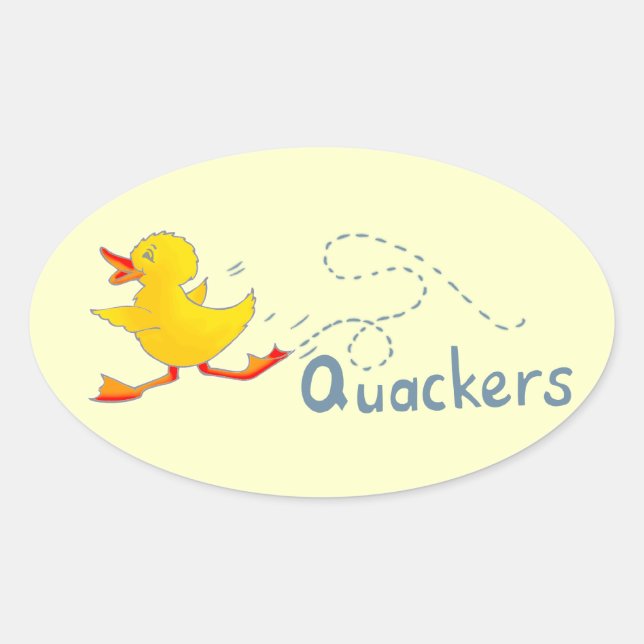 Fun quackers yellow mad duck stickers (Front)