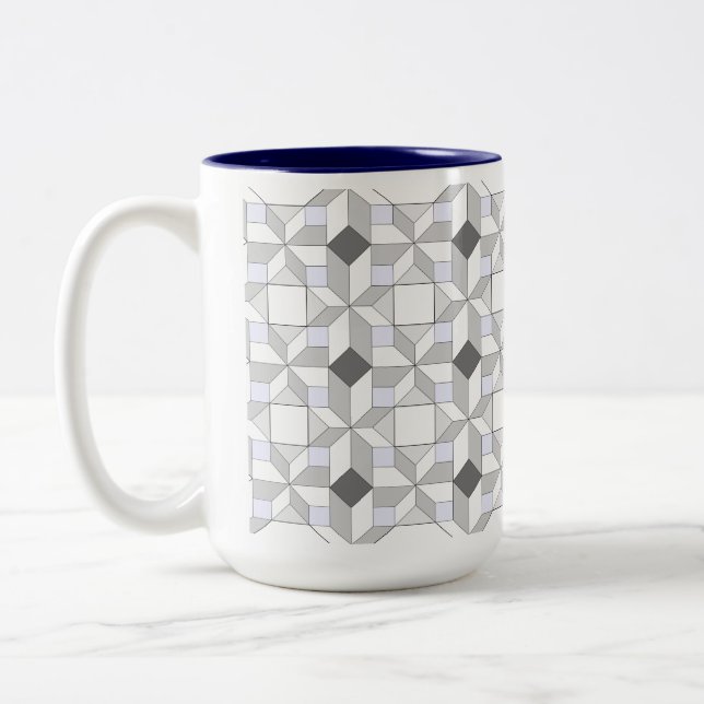 Fun Quilt Pattern Coffee Mug (Left)