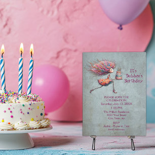 Fun & Quirky Whimsical Birthday Girl Invitation