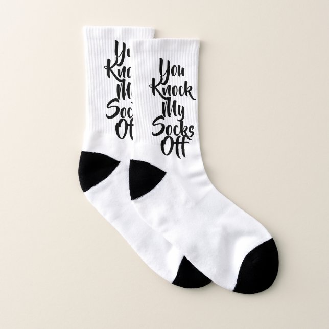 Fun Quote Male Gift Black White Socks (Pair)
