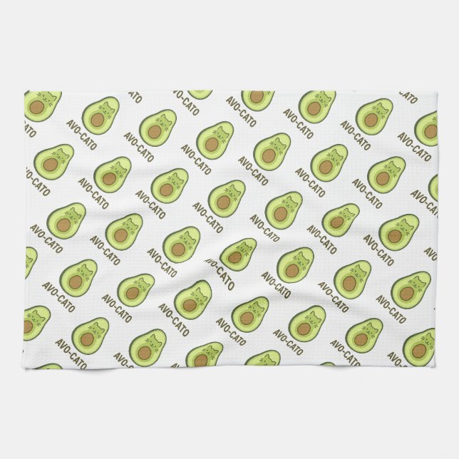 Fun Quote Saying Avo Cato Humour Cat Avocado  Kitchen Towel (Horizontal)