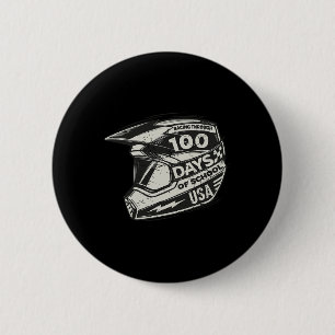 Fun Racing Through 100 Days of School - Race Helme 2 Inch Round Button