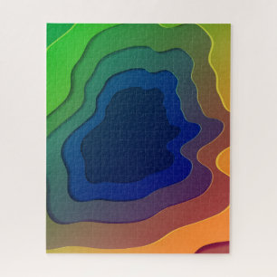 Fun rainbow abstract art jigsaw puzzle, difficult puzzle
