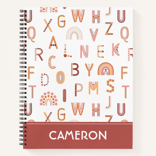 Fun Rainbow Alphabet Pattern Notebook (Front)