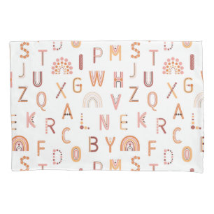 Fun Rainbow Alphabet Pattern Pillowcase