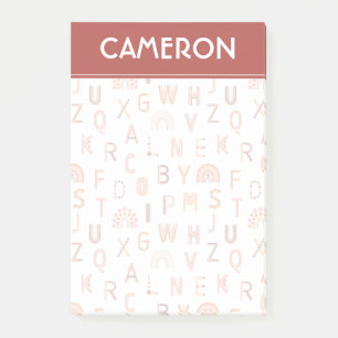 Fun Rainbow Alphabet Pattern Post-it Notes