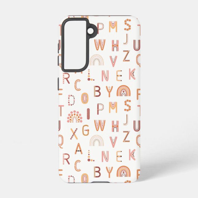 Fun Rainbow Alphabet Pattern Samsung Galaxy S21 Case (Back)